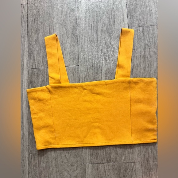 Zara Orange Square Neck Crop Top Size Large - Picture 6 of 9